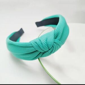 Headband Bluegreen Waffle Pattern Knotted
